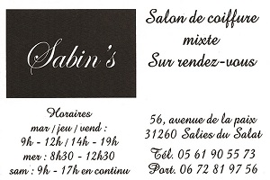 Sabin's - Salon de coiffure - 31260, Salies-du-Salat
